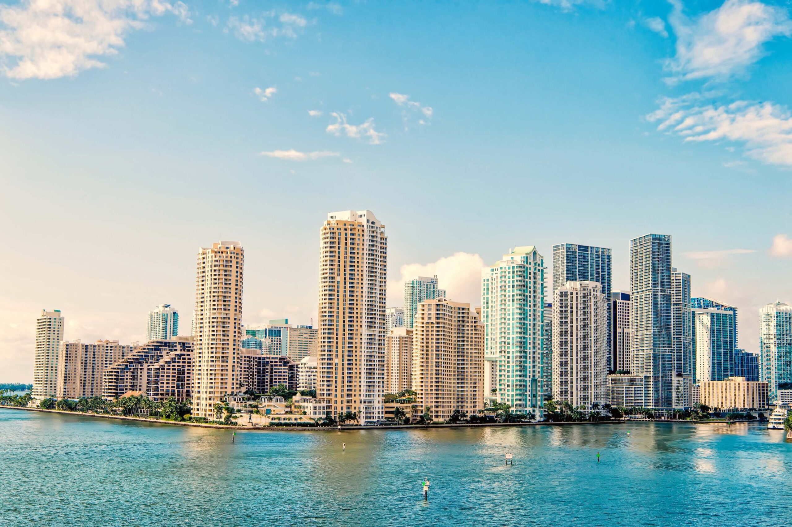 View of downtown Miami skyscrapers